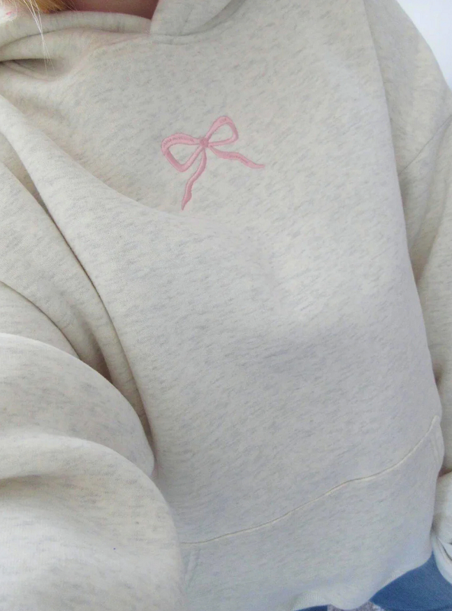 Bow Embroidered Hoodie, view 3