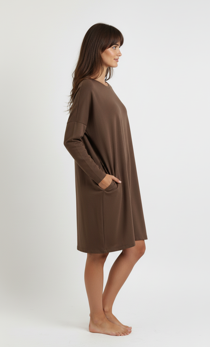 Casual Lightweight, Long Sleeve Tunic with Pockets for Fall & Winter
