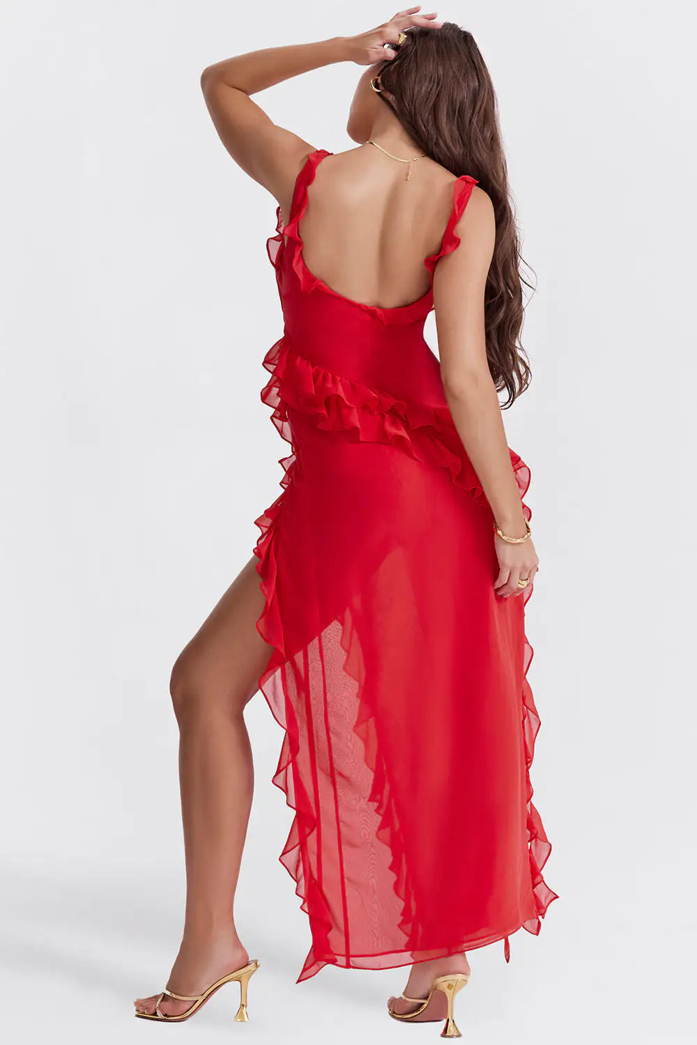 Elegant Osveci Ruffle Dress with Flattering Fit and Delicate Details