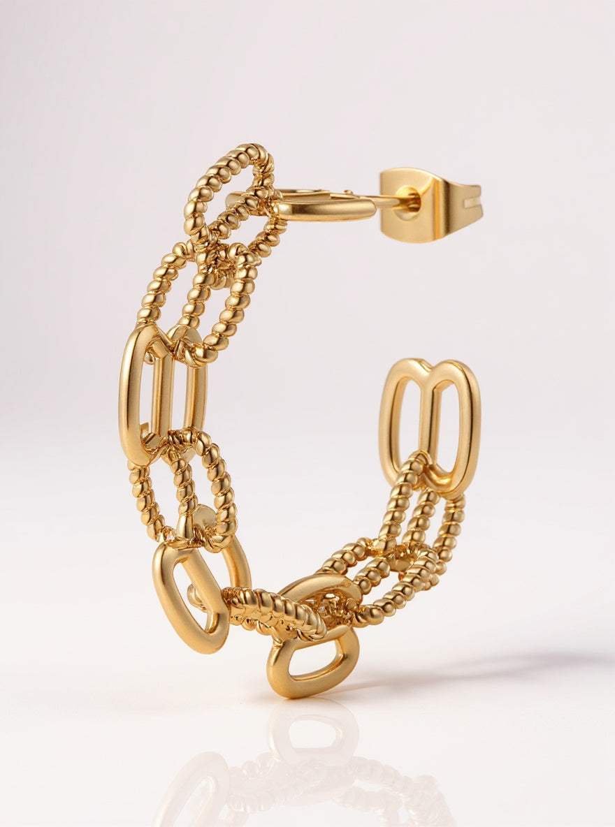 Gold-Plated Hoop Earrings, view 3