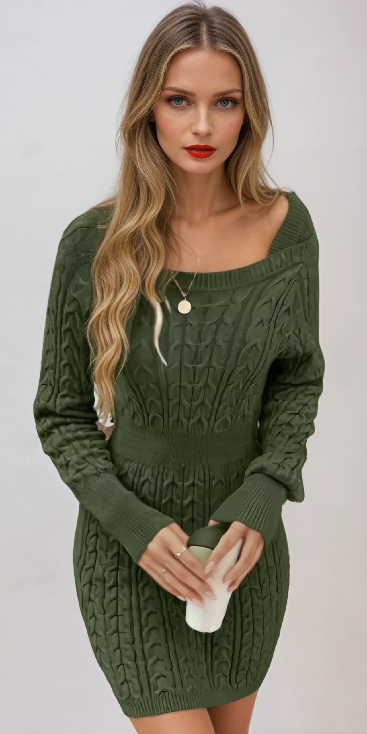 Cozy Twist Women's Knit Bodycon Dress