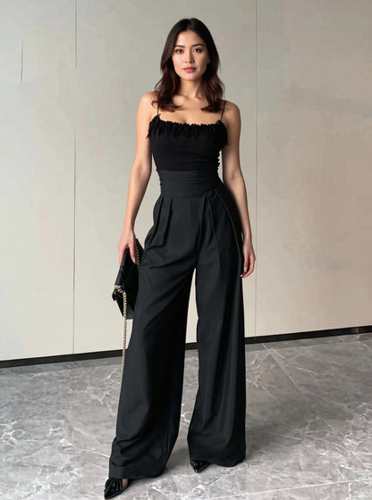 Draped Wide-Leg Trousers, view 2