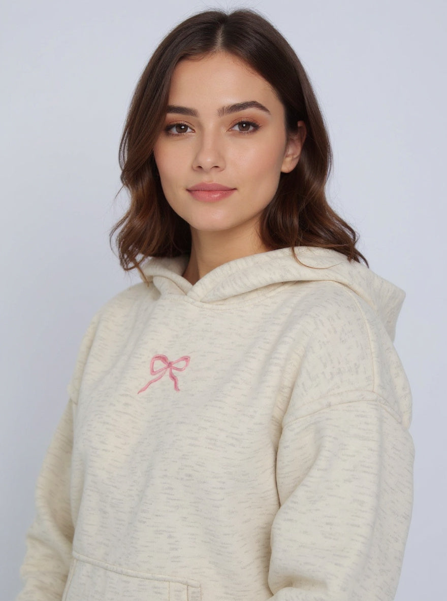 Bow Embroidered Hoodie, view 2