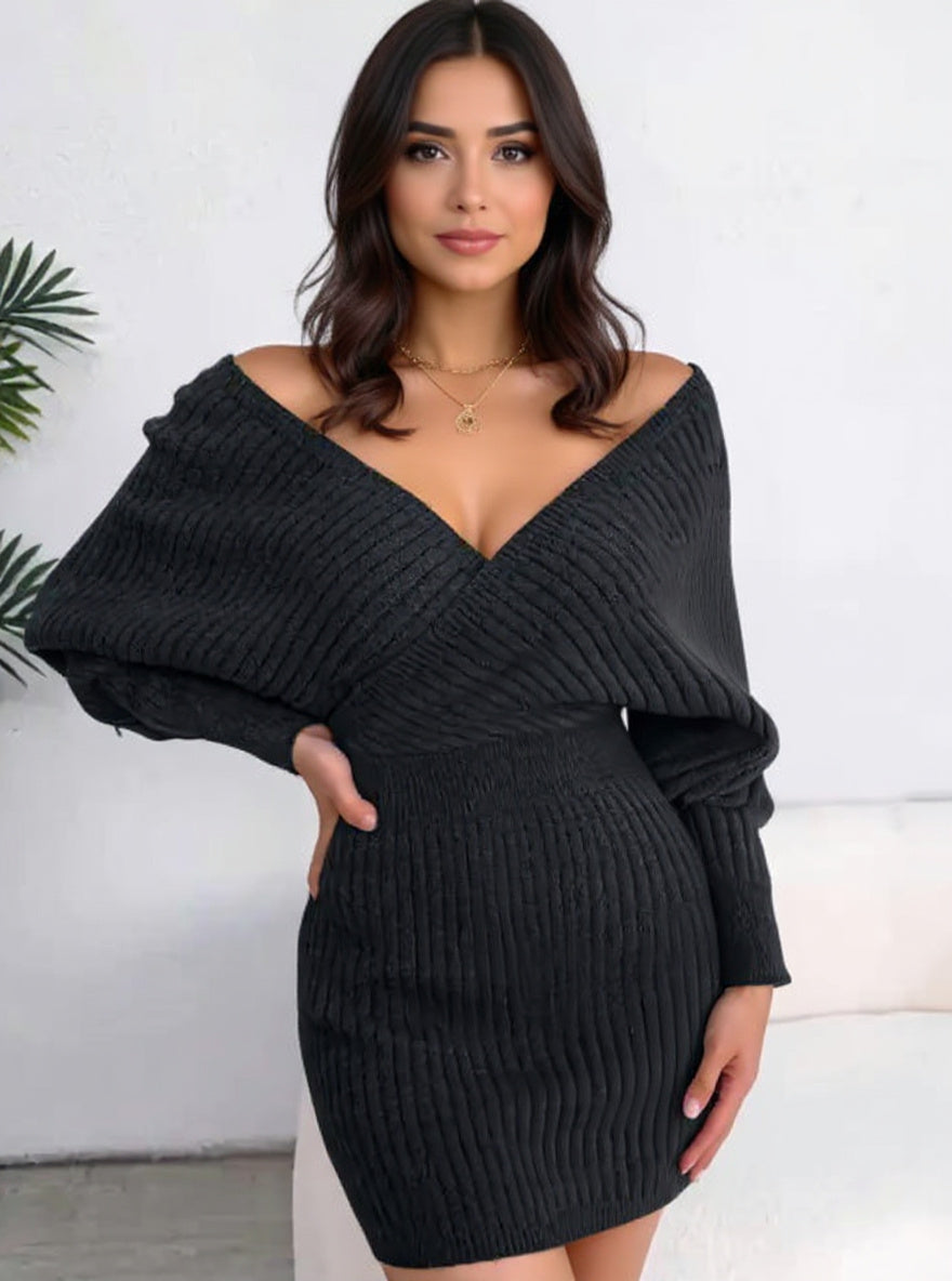 Cross V-Neck Sheath Dress, view 3