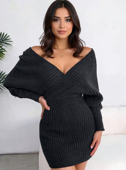 Cross V-Neck Sheath Dress, view 3
