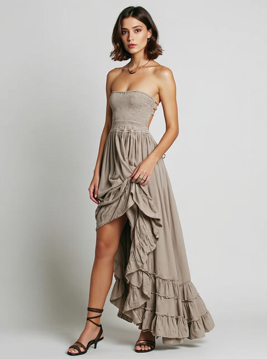 Ruffle Strap Beach Dress
