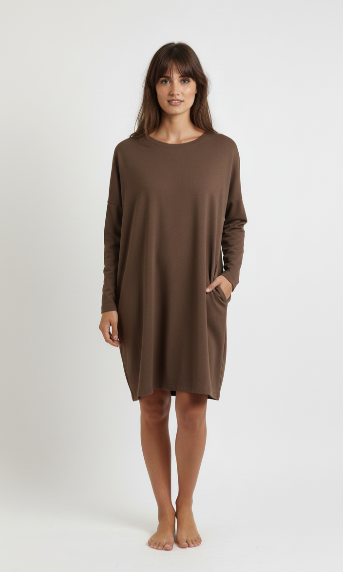 Casual Lightweight, Long Sleeve Tunic with Pockets for Fall & Winter