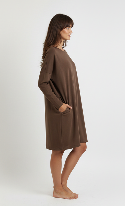 Casual Lightweight, Long Sleeve Tunic with Pockets for Fall & Winter