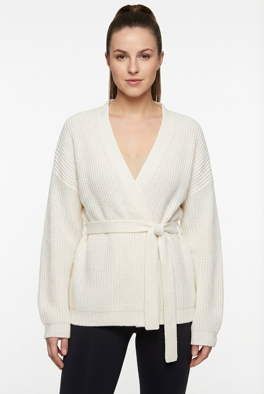 Cozy Belted Knit Cardigan with Soft Fabric and Versatile Design