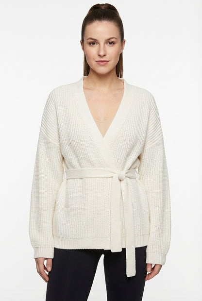 Cozy Belted Knit Cardigan with Soft Fabric and Versatile Design