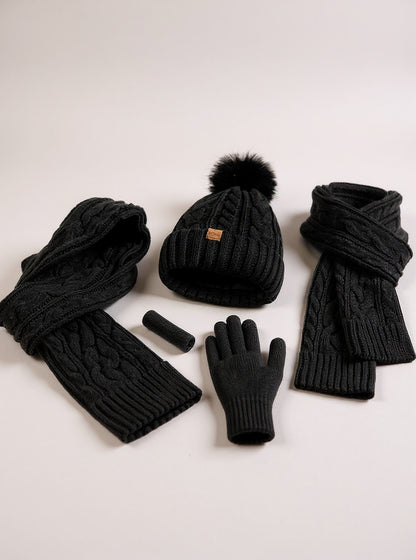 Pom-Pom Beanie, Scarf & Glove Set, view 2