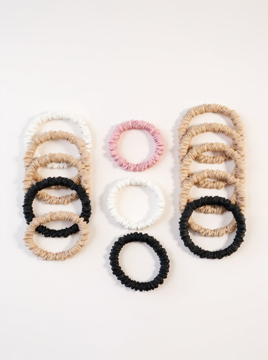 Satin Scrunchies, Set of Eight