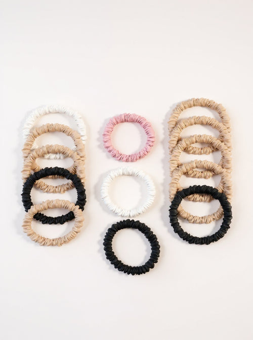 Satin Scrunchies, Set of Eight