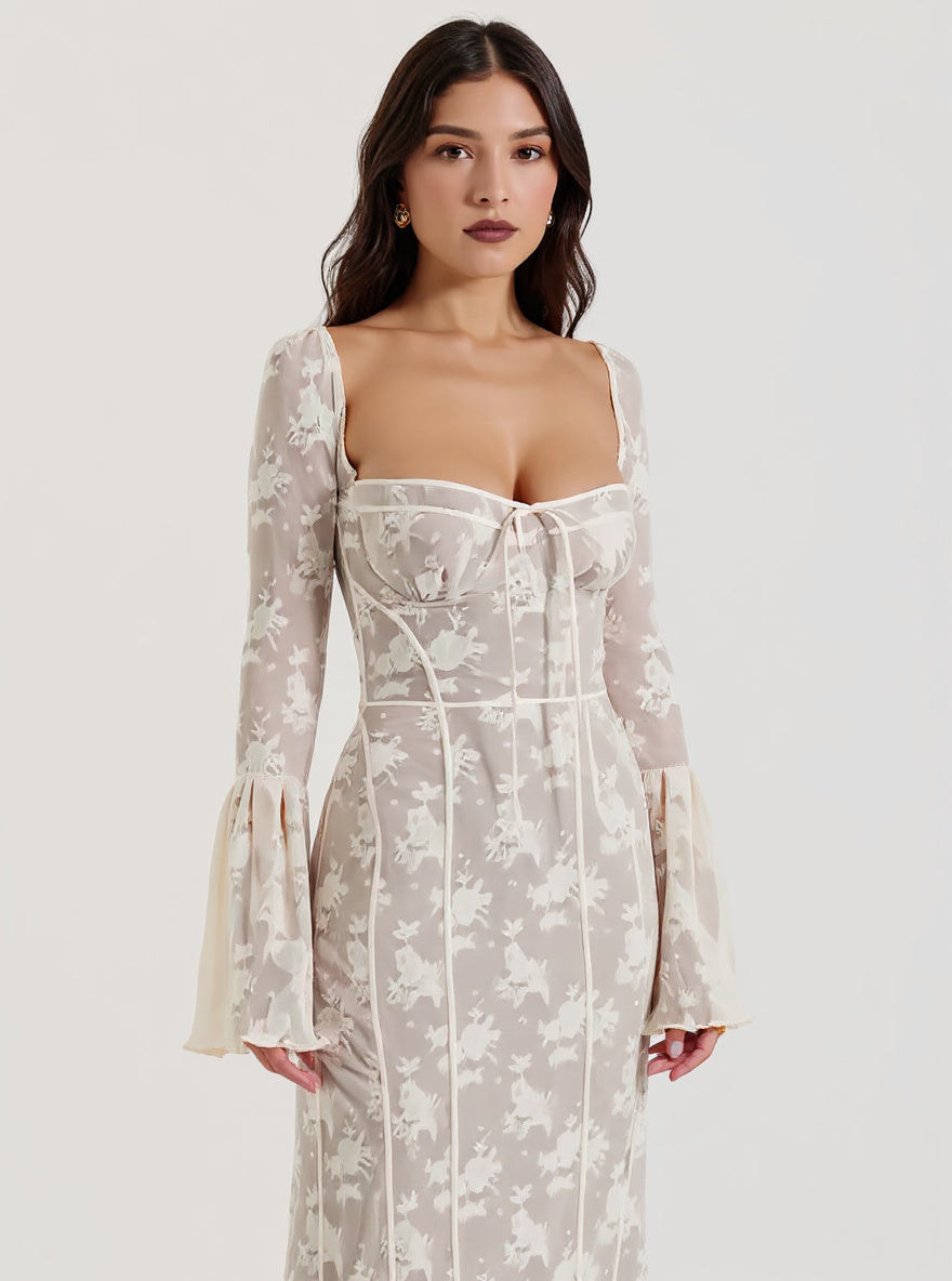 Lace Corset Midi Dress, view 3