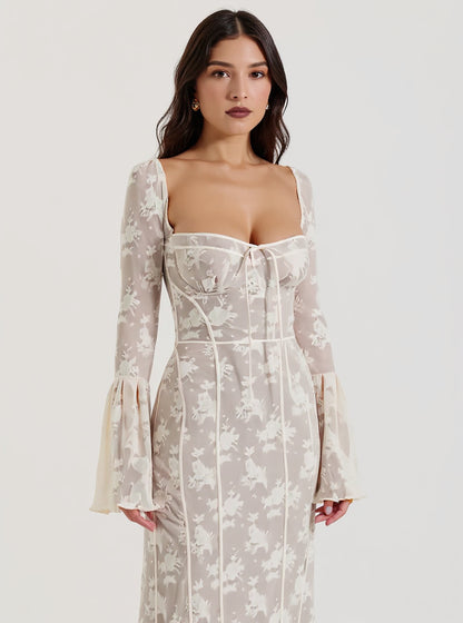 Lace Corset Midi Dress, view 3
