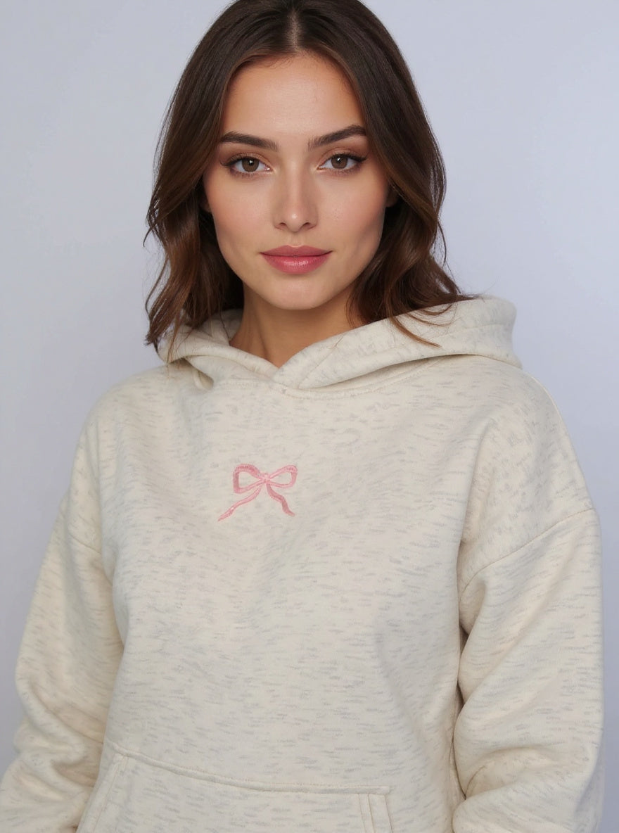 Bow Embroidered Hoodie