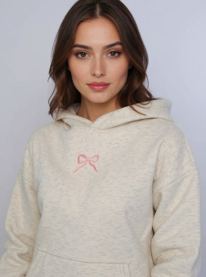 Bow Embroidered Hoodie
