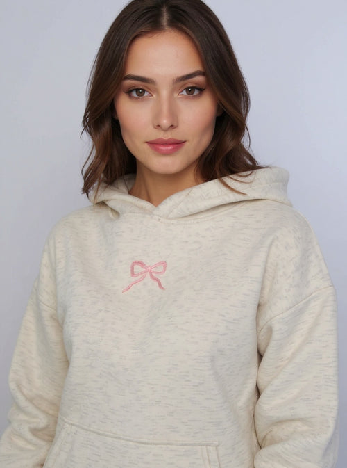 Bow Embroidered Hoodie