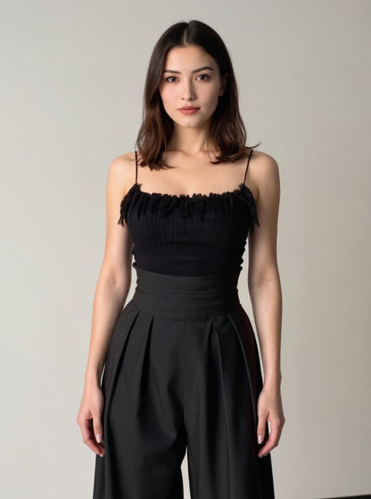 Draped Wide-Leg Trousers, view 3