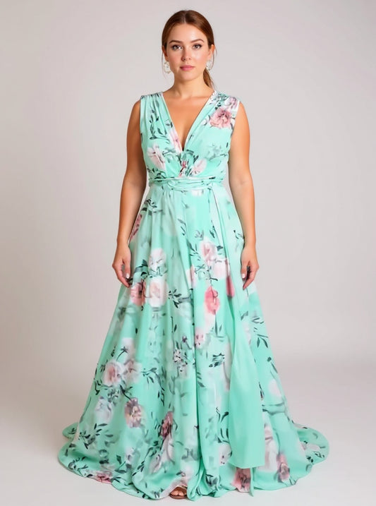 Floral Chiffon Maxi Dress