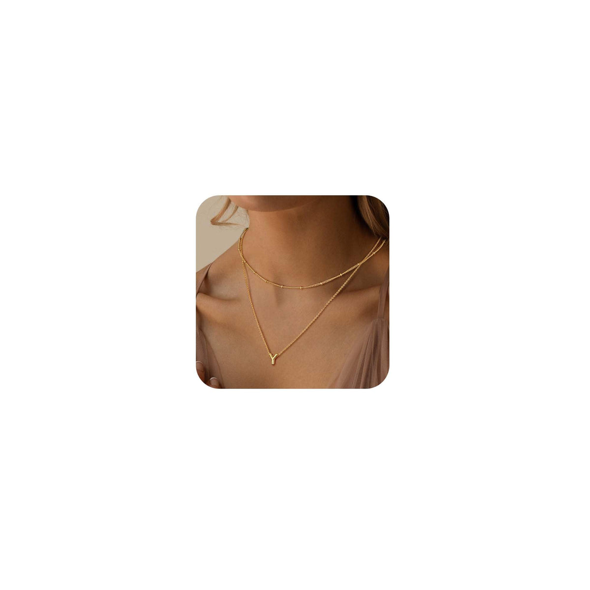 Layered Initial Necklace, view 2