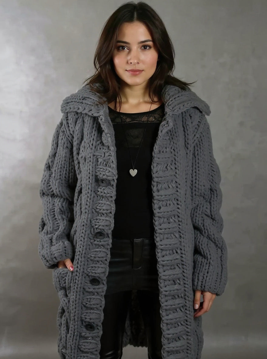 Heavyweight Knit Cardigan, view 3