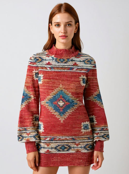 Bohemian Print Mini Dress