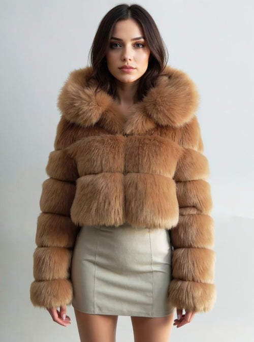 Hooded Faux Fur Jacket