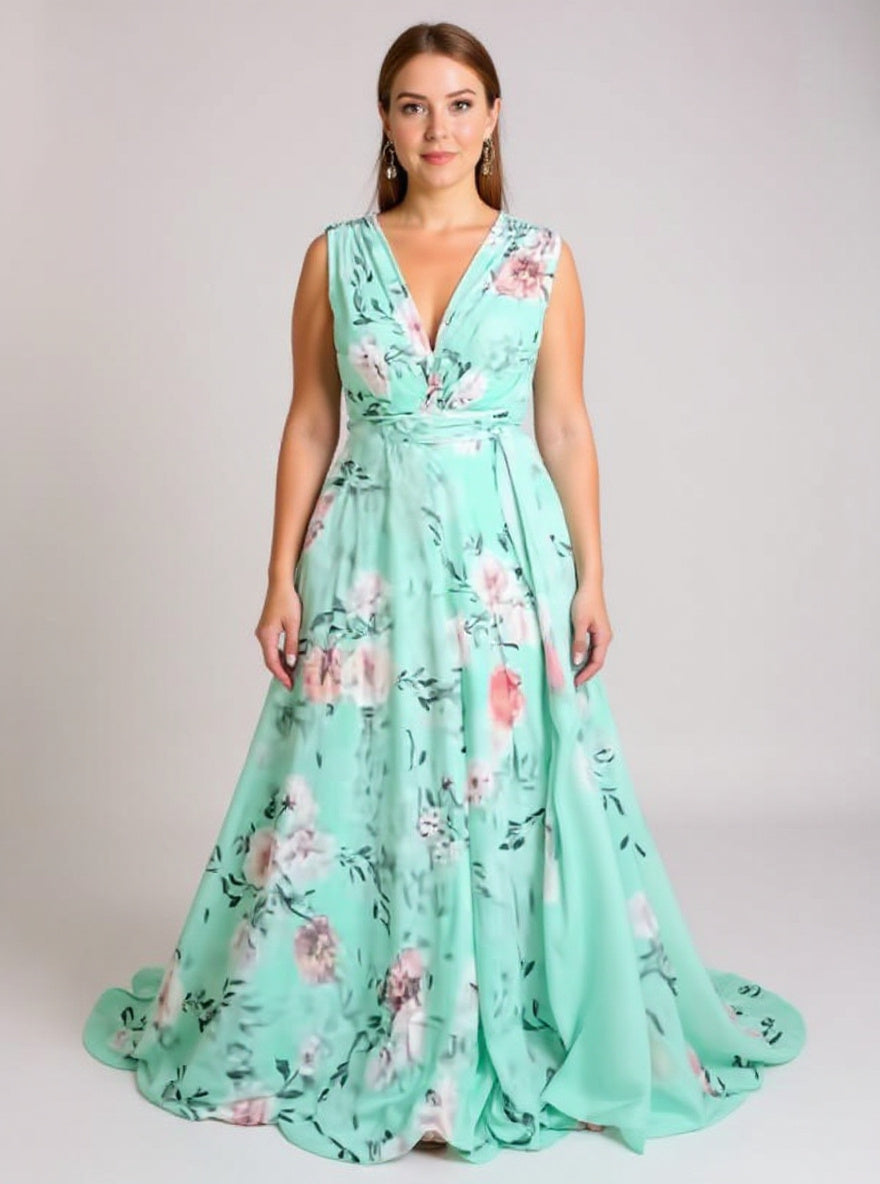 Floral Chiffon Maxi Dress, view 2