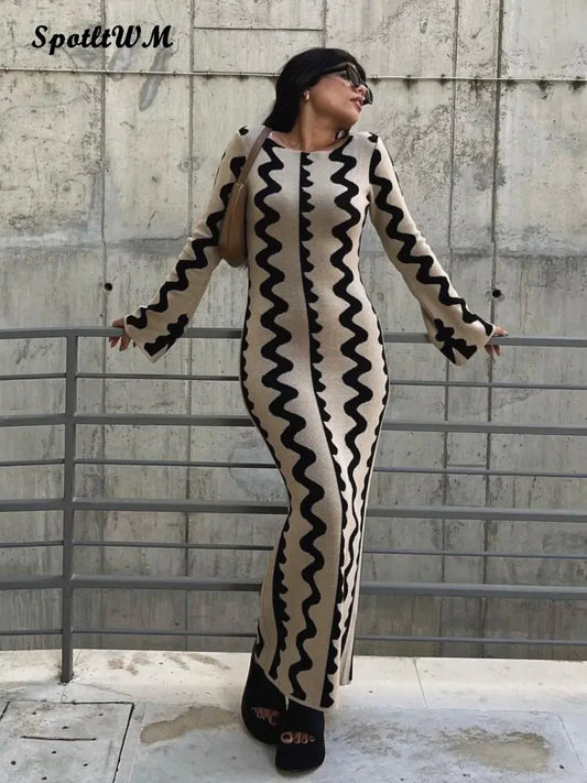Form-Fitting Knit Bodycon Dress with Stretch Fabric for a Perfect Fit