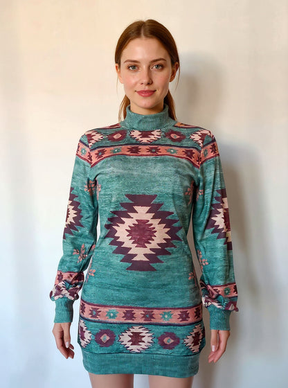 Bohemian Print Mini Dress, view 3