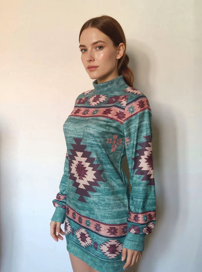 Bohemian Print Mini Dress, view 4