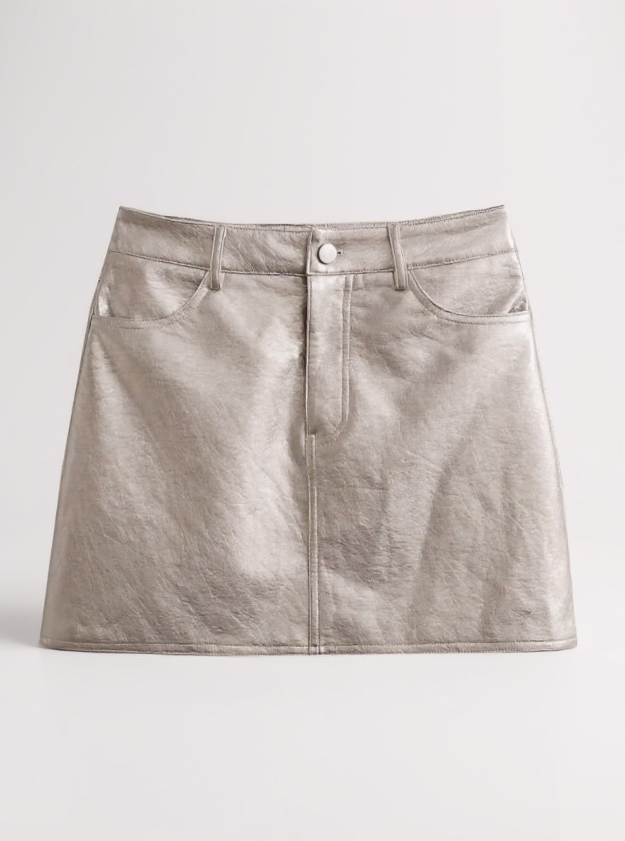 Faux Leather Mini Skirt, view 2