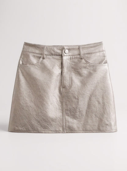 Faux Leather Mini Skirt, view 2