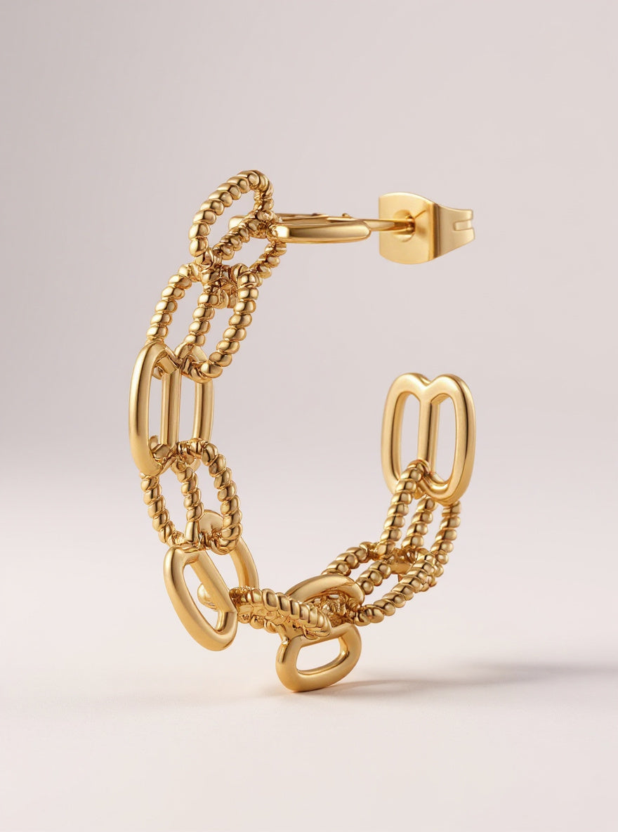 Gold-Plated Hoop Earrings, view 2